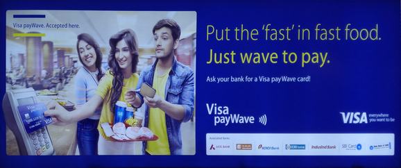 NFC Marketing Plakat VISA Pay Wave Pament Annonce Uden for ansøgning