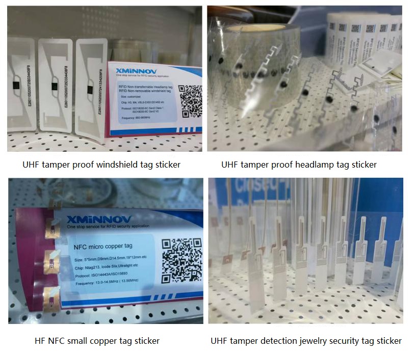 超高频不可转让的挡风玻璃标签和头灯标签，高频篡改检测珠宝标签，NFC支付安全标签